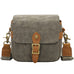 Canvas With Leather Camera Bag Waxed Canvas DSLR Camera Bag Waterproof Vintage Crossbody Messenger Bag QSMK-67 RockCow Leather Studio