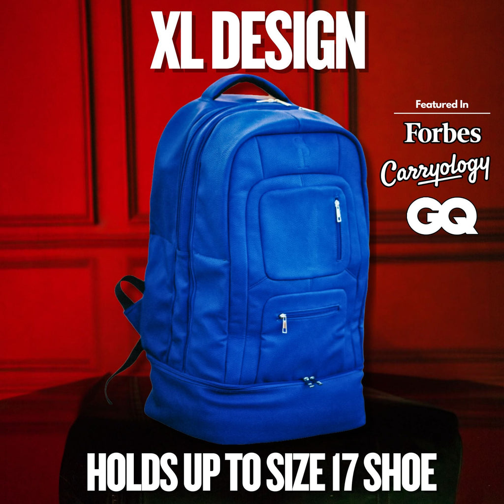 Royal Blue Leather Carryon Bag (XL Design) *Holds Size 17 Sole Premise