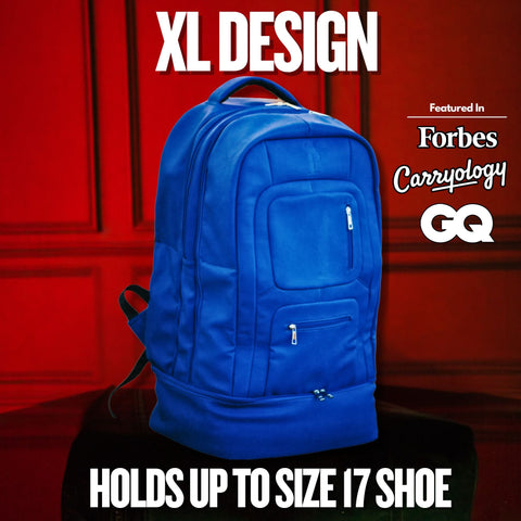 Royal Blue Leather Carryon Bag (XL Design) *Holds Size 17 Sole Premise