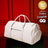 White Leather Weekender Duffle Bag Sole Premise