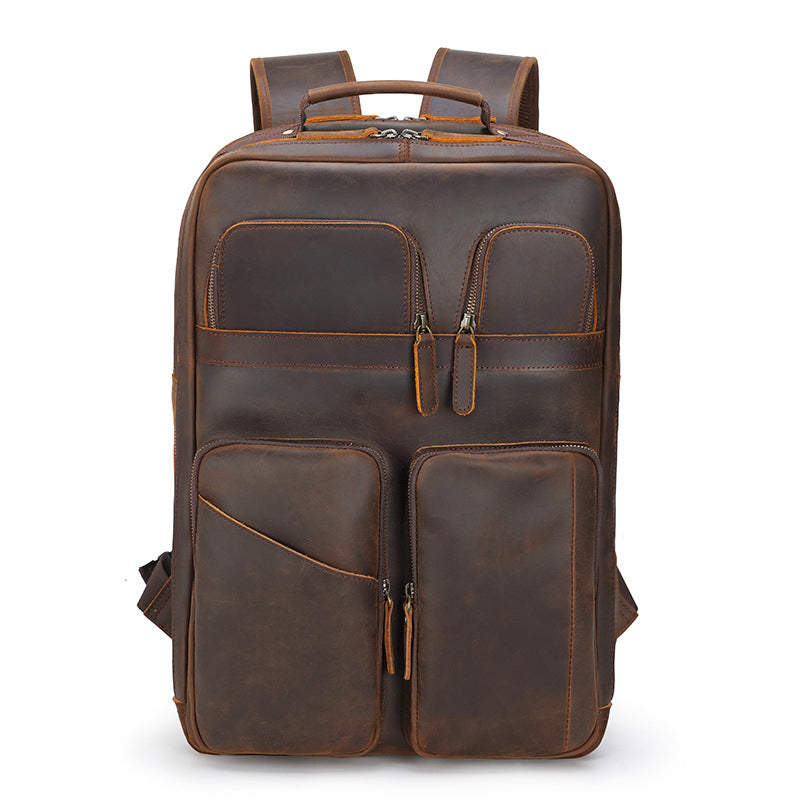 Crazy Horse Leather Backpack Handmade Leather Rucksack Large Leather Laptop Backpack Leather Travel Backpack RockCow Leather Studio