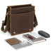 Crazy Horse Leather Bags For Men Handmade Leather Messenger Bags Retro Leather Shoulder Bags For Men RockCow Leather Studio