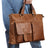 Crazy Horse Leather Briefcase Retro Tote Bag Handmade Shoulder Messenger Bag RockCow Leather Studio