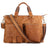 Crazy Horse Leather Briefcase Retro Tote Bag Handmade Shoulder Messenger Bag RockCow Leather Studio