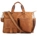 Crazy Horse Leather Briefcase Retro Tote Bag Handmade Shoulder Messenger Bag RockCow Leather Studio