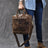 Crazy Horse Leather Large Briefcase Men Tote Bag Vintage Shoulder Messenger Bag RockCow Leather Studio