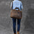Crazy Horse Leather Large Briefcase Men Tote Bag Vintage Shoulder Messenger Bag RockCow Leather Studio