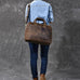 Crazy Horse Leather Large Briefcase Men Tote Bag Vintage Shoulder Messenger Bag RockCow Leather Studio