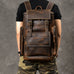 Crazy Horse Leather Men Backpack Vintage Laptop Backpack Travel Backpack ESS468 RockCow Leather Studio