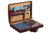Executive Men's Leather Attache Briefcase Brown/Cherry Red Classy Leather Bags
