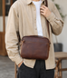 Crazy Horse Leather Crossbody Bag for Men, Premium Casual Commuter Shoulder Bag, Multifunctional Horizontal Men's Bag RockCow Leather Studio