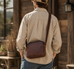 Crazy Horse Leather Crossbody Bag for Men, Premium Casual Commuter Shoulder Bag, Multifunctional Horizontal Men's Bag RockCow Leather Studio