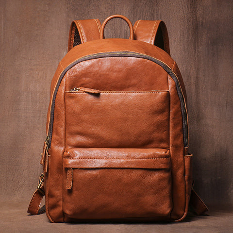 Designer Laptop Backpack for Men Full Grain Leather Backpack for Work RockCow Leather Studio