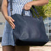 Ellington Leather Market Tote with Zippered Pouch Mission Mercantile Leather Goods
