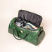 Emerald Green Leather Weekender Duffle Bag Sole Premise