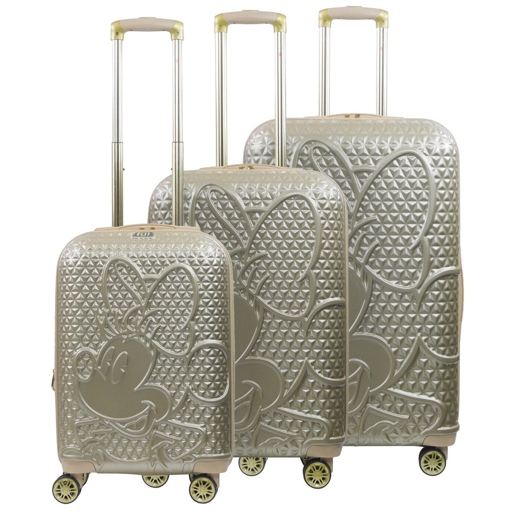 Disney Minnie Mouse Rolling Luggage 3 Piece Set Taupe Ful Luggage
