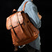 Full Grain Leather Backpack For Mens Handmade Leather Laptop Backpack Leather Travel Rucksack MS158 RockCow Leather Studio