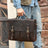 Full Grain Leather Briefcase Men's Leather Messenger Bag Handmade Laptop Bag Crossbody Shoulder Bag Top Handle Business Bag RockCow Leather Studio
