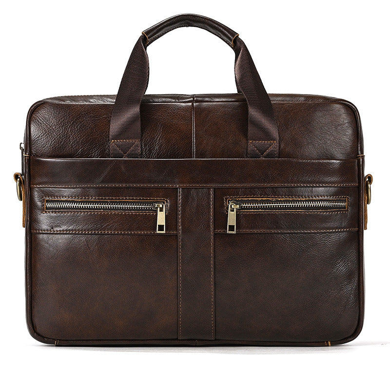 Full Grain Leather Briefcase Men's Messenger Bag Vintage 15" Leather Laptop Computer Bag Gift for Him RockCow Leather Studio