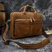 Full Grain Leather Briefcase, Mens Retro Leather Handmade Laptop Bag, Messenger Bag RockCow Leather Studio