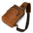 Full Grain Leather Chest Bag Retro Leather Crossbody Bag Handmade Mens Leather Sling Bag RockCow Leather Studio