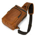 Full Grain Leather Chest Bag Retro Leather Crossbody Bag Handmade Mens Leather Sling Bag RockCow Leather Studio