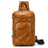 Full Grain Leather Chest Bag Retro Leather Crossbody Bag Handmade Mens Leather Sling Bag RockCow Leather Studio