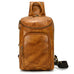 Full Grain Leather Chest Bag Retro Leather Crossbody Bag Handmade Mens Leather Sling Bag RockCow Leather Studio