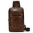 Full Grain Leather Chest Bag Retro Leather Crossbody Bag Handmade Mens Leather Sling Bag RockCow Leather Studio