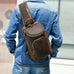 Full Grain Leather Chest Bag Retro Leather Crossbody Bag Handmade Mens Leather Sling Bag RockCow Leather Studio