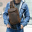 Full Grain Leather Chest Bag Retro Leather Crossbody Bag Handmade Mens Leather Sling Bag RockCow Leather Studio