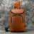 Full Grain Leather Chest Bag Retro Leather Crossbody Bag Handmade Mens Leather Sling Bag RockCow Leather Studio