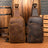 Full Grain Leather Chest Pack Mens Leather Shoulder Bag Crossbody Bag Vintage Chest Bag MSGC1 RockCow Leather Studio