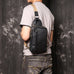 Full Grain Leather Chest Pack Vintage Leather Sling Bag Natural Leather Shoulder Bag RockCow Leather Studio