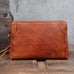 Full Grain Leather Clutch Handmade Mens Wrist Bag Large Long Wallet For Men SWK1109 RockCow Leather Studio
