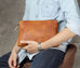 Full Grain Leather Clutch Handmade Mens Wrist Bag Large Long Wallet For Men SWK1109 RockCow Leather Studio