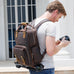 Full Grain Leather DSLR Camera Backpack Full Grain Leather Travel Backpack Crazy Horse Leather Mens Laptop Backpack RockCow Leather Studio