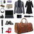Men's Convertible Full Grain Leather Garment Bag, Carry-On Weekender with Shoe Compartment RockCow Leather Studio
