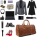 Men's Convertible Full Grain Leather Garment Bag, Carry-On Weekender with Shoe Compartment RockCow Leather Studio