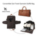 Men's Convertible Full Grain Leather Garment Bag, Carry-On Weekender with Shoe Compartment RockCow Leather Studio
