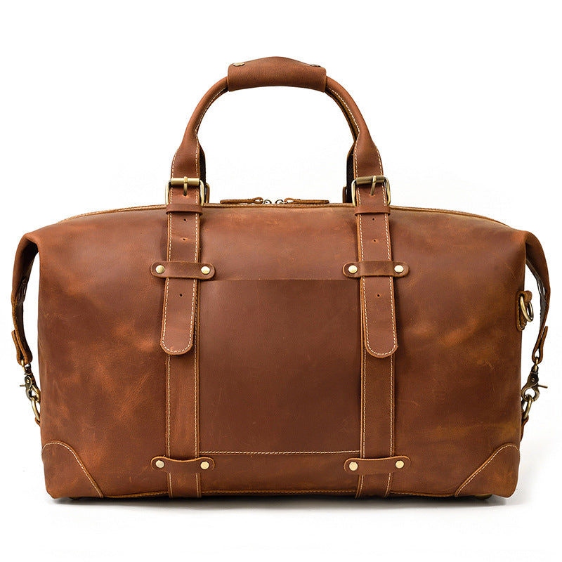 Full Grain Leather Duffle Bag Handmade Leather Weekender Bag Leather Holdall Overnight Bag For Men Gift For Him RockCow Leather Studio