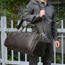 Men's Full Grain Leather Garment Bag, Convertible Weekender Duffel Bag RockCow Leather Studio