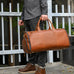 Men's Full Grain Leather Garment Bag, Convertible Weekender Duffel Bag RockCow Leather Studio