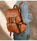 Full Grain Leather Laptop Backpack Large Capacity Weekender Overnight Camping Rucksack Men Leather Backpack RockCow Leather Studio
