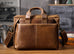 Full Grain Leather Laptop Bag Briefcase Leather Messenger Bag For Men Retro Leather Satchel Portfolio RockCow Leather Studio