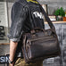 Full Grain Leather Laptop Bag Briefcase Leather Messenger Bag For Men Retro Leather Satchel Portfolio RockCow Leather Studio
