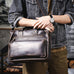 Full Grain Leather Laptop Bag Briefcase Leather Messenger Bag For Men Retro Leather Satchel Portfolio RockCow Leather Studio