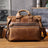 Full Grain Leather Laptop Bag Briefcase Leather Messenger Bag For Men Retro Leather Satchel Portfolio RockCow Leather Studio