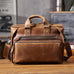 Full Grain Leather Laptop Bag Briefcase Leather Messenger Bag For Men Retro Leather Satchel Portfolio RockCow Leather Studio