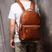 Full Grain Leather Men Backpack Handmade Leather Laptop Backpack Travel Backpack 88120 RockCow Leather Studio